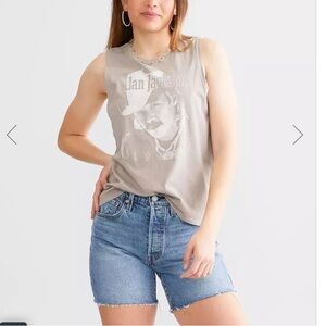 Alan Jackson Taupe Graphic Muscle Tank
